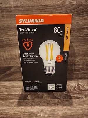Sylvania 40687 Indoor/Outdoor Soft White 800 lm. A19 E26 Dimmable LED Bulb 8W