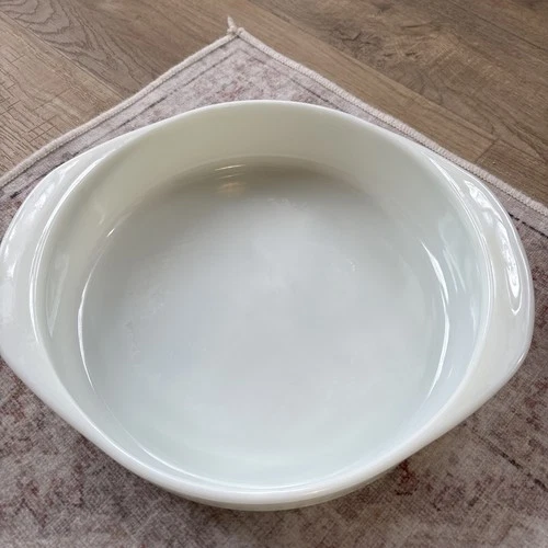 Vintage PYREX Opal White Milk Glass Baking Dish 221 - 10” Glass Baker