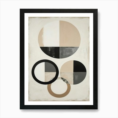 Minimalistische geometrische Kreise Kunst Bogen gerahmtes Wandbild Poster Leinwanddruck Bild