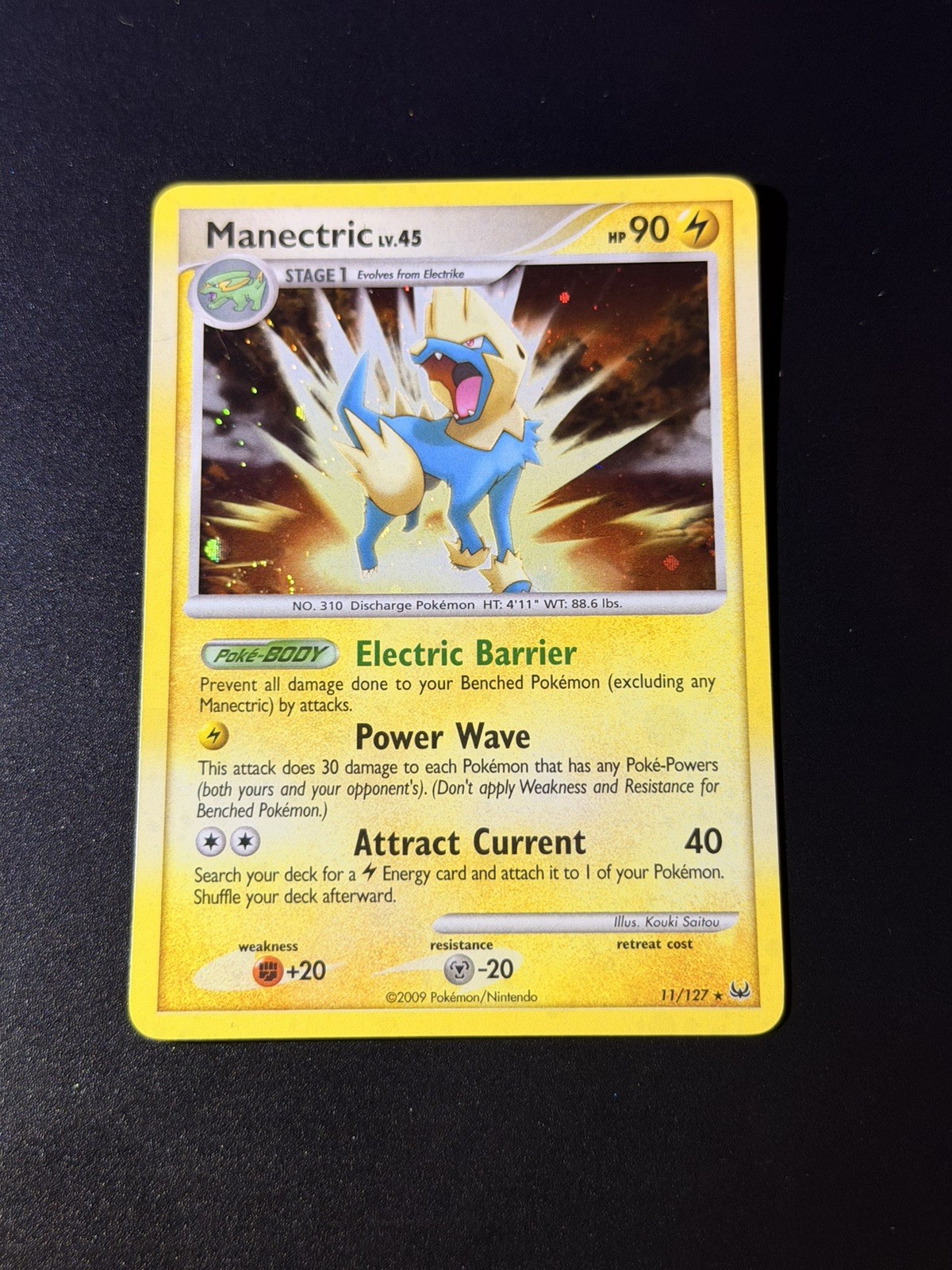 Manectric 11/127 Holo Rare Platinum Pokemon Card * Near Mint SWIRL