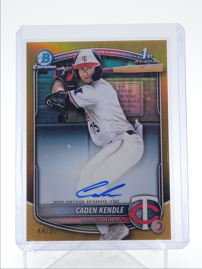 CADEN KENDLE 2025 BOWMAN CHROME 1ST AUTOGRAPH TRUE GOLD AUTO /50 Q1940