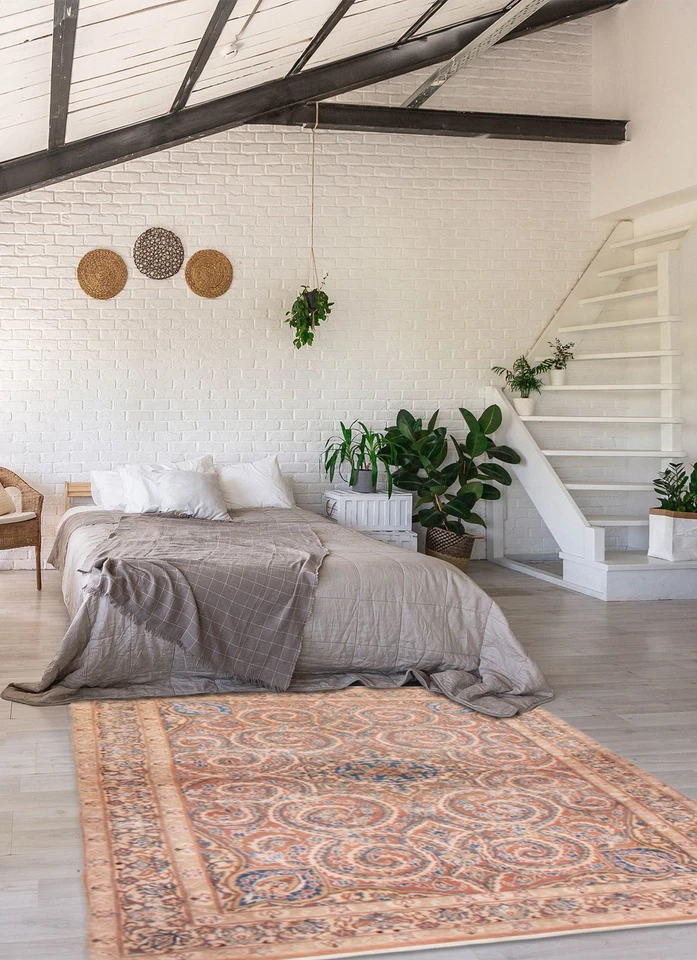 Винтажный восточный ковер ручной вязки 3 фута 7 дюймов x 6 футов 3 дюйма традиционный шерстяной ковер - Изображение 2 из 4