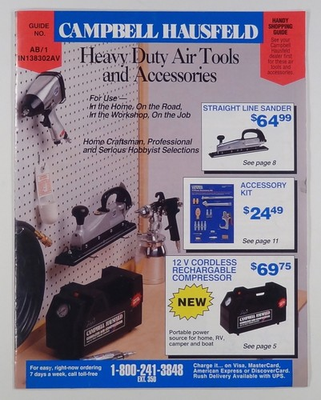 #ad 1990s CAMPBELL HAUSFELD Heavy Duty Air Tools Catalog AUTO REPAIR Harrison OH $6.81
