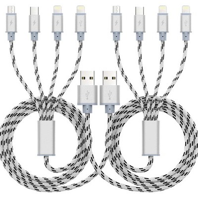 Multi USB Ladekabel 4 in 1 Nylon Schnellladung Datenübertragung