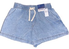NWT OLD NAVY GIRLS HIGH RISE DENIM LIGHT WASH PULL ON SHORTS SIZE L 10-12