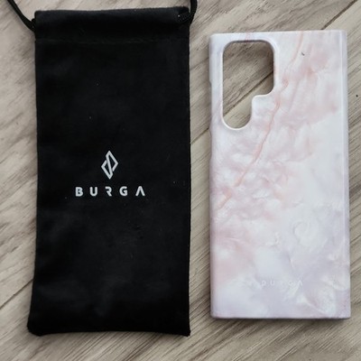 BURGA Pink & White Marble Patterned Back Case Cover with Pouch
