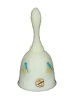 Lovely Vtg Fenton Uranium Opaque Yellow Bell! Glows/Painted Blue Birds/Signed
