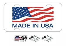 Made IN USA US Vehicle License Plate Front Auto Tag NEW American Flag Local