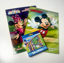 Disney Mickey Mouse Clubhouse Coloring Book Set of 2  24PCK Crayon Set