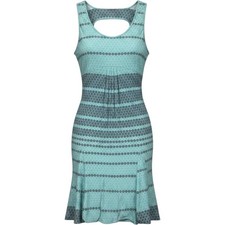 Buur Fashion Teal Grey Dot Cutout Back Sleeveless Dress Art 22536 Womens Small