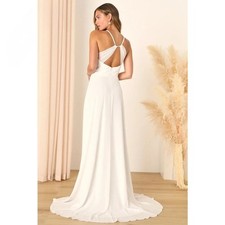 Roycebridal A-Line Chiffon Boho Wedding Dress Women Spaghetti Strap Customized