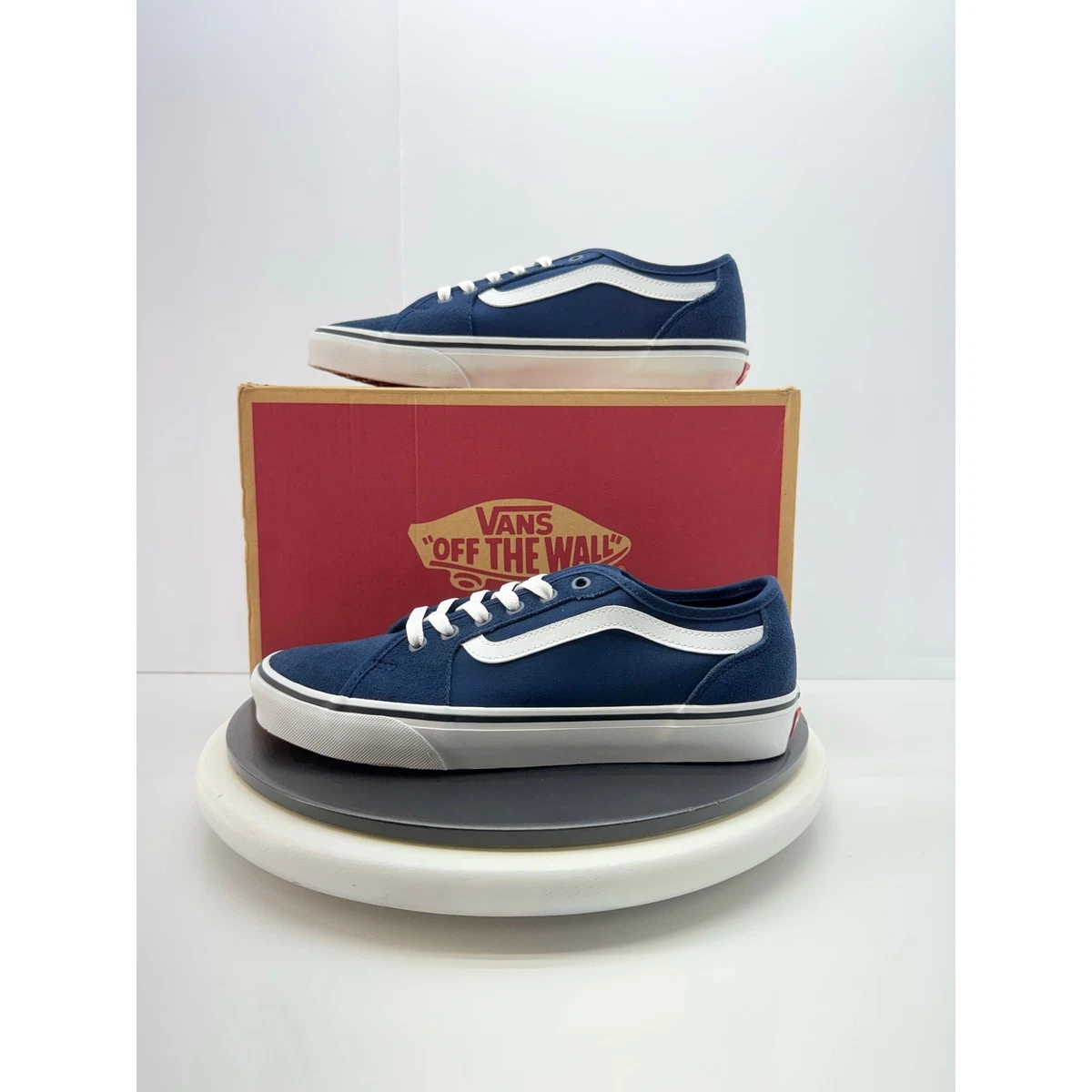 Vans Filmore Decon Mens Size 9 Navy Blue Suede Canvas Skater Casual Shoes‎ Vans Filmore Decon Shoes Trainers Dress True Navy Unboxing  main image 3