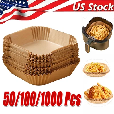 New Air Fryer Disposable Paper Liner Non-stick Baking Oil-proof Liners Square - Image 1 of 4