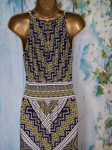 WALLIS MAXI DRESS SIZE 14, Stunning Geometric print long Summer holiday Dress - Picture 5 of 9