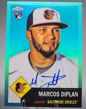 Marcos Diplan /150 2022 Topps Chrome Rookie RC On Card Auto Aqua Refractor SP