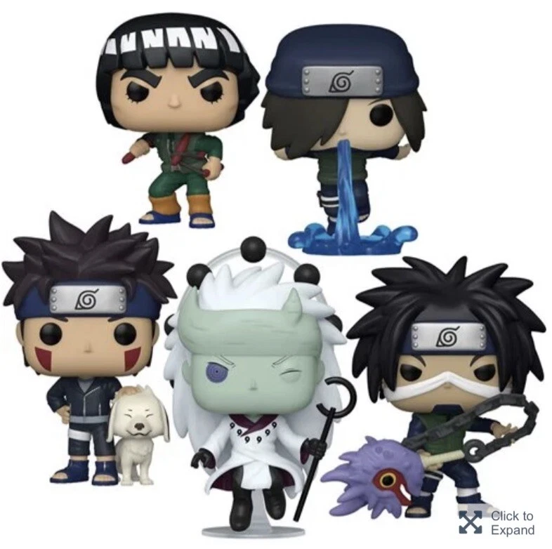 Funko Pop! Anime Naruto - Kiba, Might Guy, Madara, Kotetesu & Izumo Set Of  5