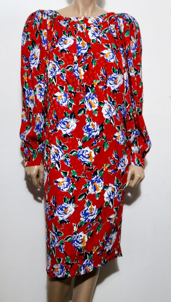 Abito Yves Saint Laurent rive gauche vintage YSL floreale seta FR 40