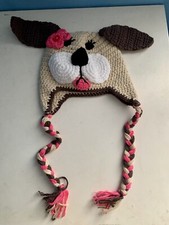 Crochet Puppy Dog Hat Youth Toddler Ear Flaps New