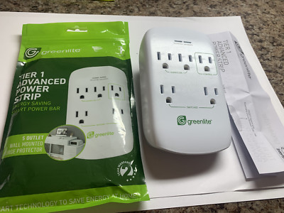 Greenlite 5 Outlet Advanced Power Strip Tier 1 Wall Mount Smart Surge Protector