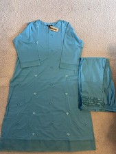 NWT Nishat linen women  s embroidered lawn suit shalwar kameez Pakistani size M/L