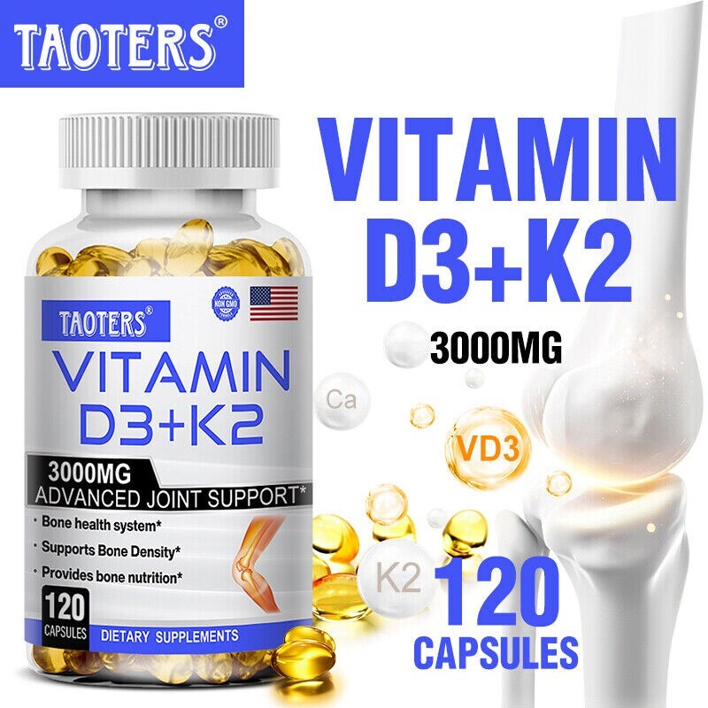 Integratore Vitamina D3 5000 UI + K2 MK7 1200 Mcg - 120 Capsule, Qualità Premium, Vegan