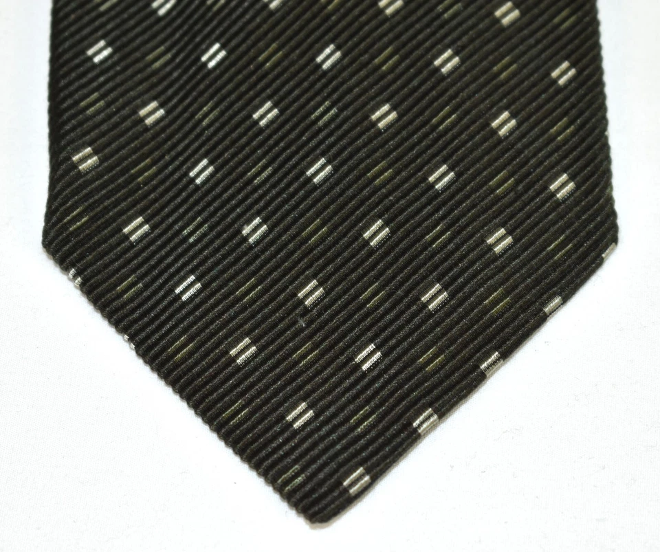 Новый с Ярлыками ARMANI черный ярлык зеленый саржи геометрический узор шелк и хлопок галстук 3,75 x 55 - Изображение 2 из 4
