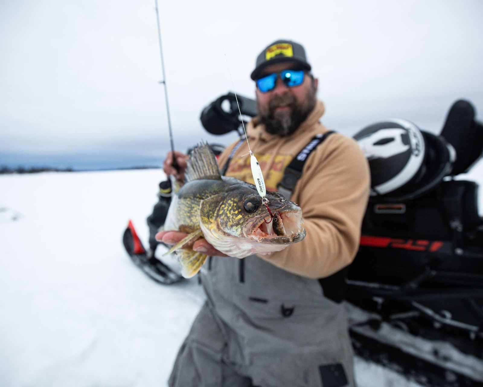 Northland Tackle BuckShot Ice Fishing Rattle Spoon, SuperGlo Goldfish