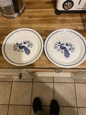 Portmeirion Jan Constantine Blue Peacock Dessert/Salad Plates X2. Brand New.