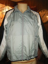 Vintage 80s 90s WILSON Women's WINDBREAKER Tennis Track Blues sz Medium Zip