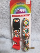 B Happi Girl Dog Collar With Bow  Leash Hearts Medium See Pics For Sizing