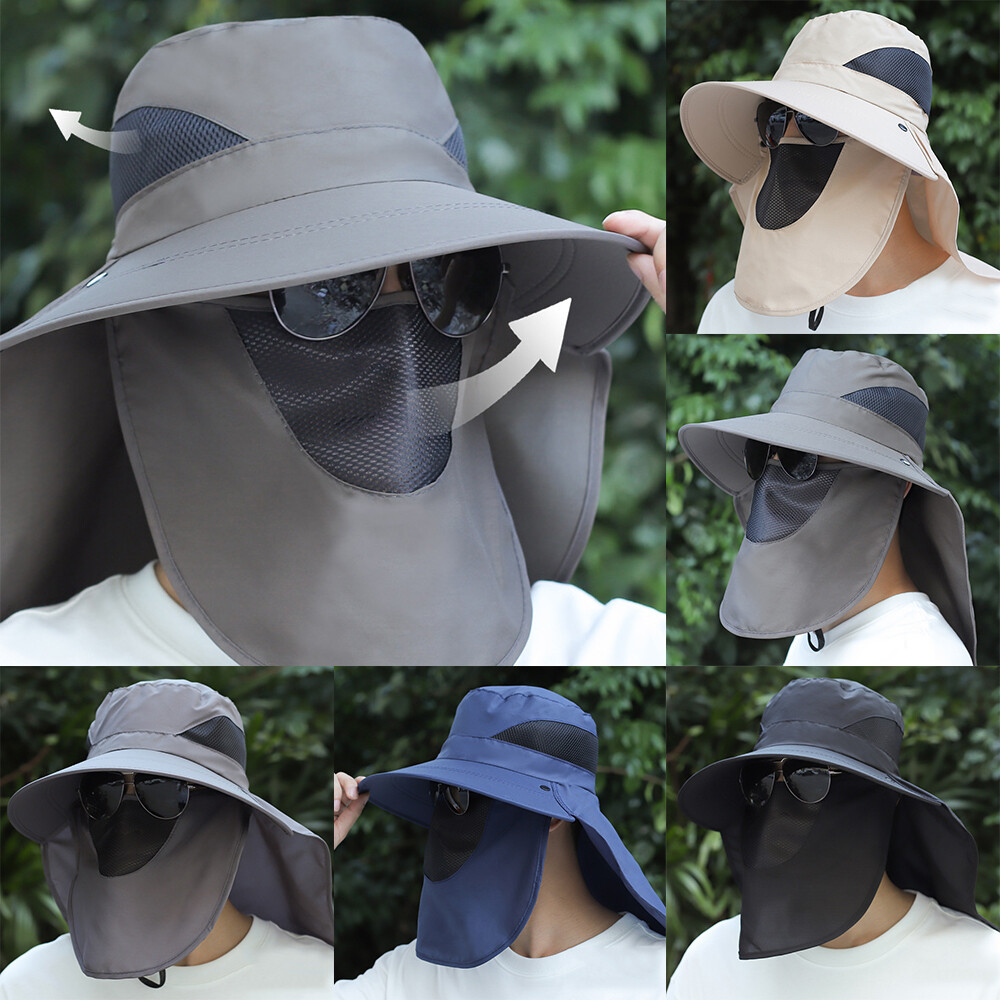 APL Cappello Unisex Con Cervicale Visiera Protezione UV Ampia Tesa Maschera Outdoor 