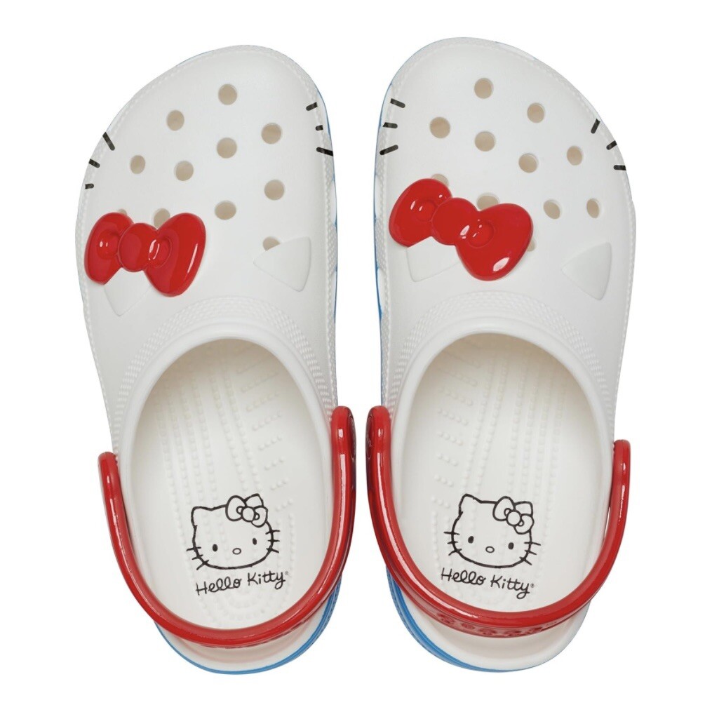 Crocs Hello Kitty Classic Clogs 50th Anniversary Red White Blue Women’s Size 10