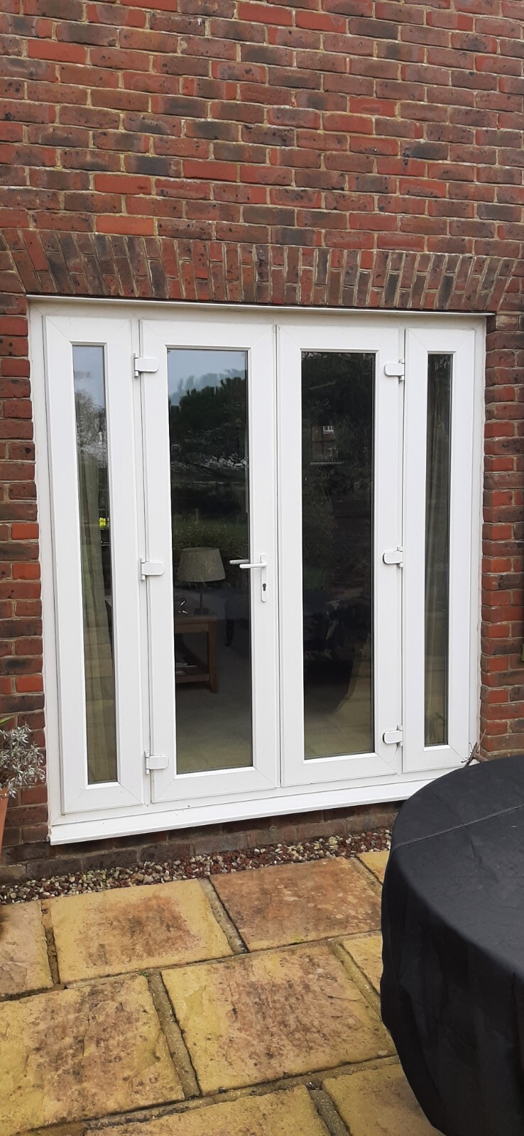 used white upvc french doors eBay