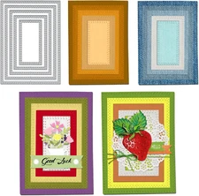 Nested Rectangle Frame Cutting Dies for Card Making, Dotted Layering Background