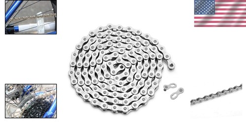 116 Links 6/7/8 Speed Bike Chain - Rust Resistant Stainless Steel Design - Picture 2 of 9