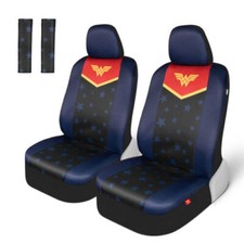 Wonder Woman Car Seat Covers - Waterproof Front Pair Stars Wonder Woman Car Seat Covers - Waterproof Front Pair Stars