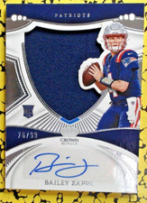Bailey Zappe 2022 Panini Chronicles Crown Royale Silhouette Autographs #27 76/99