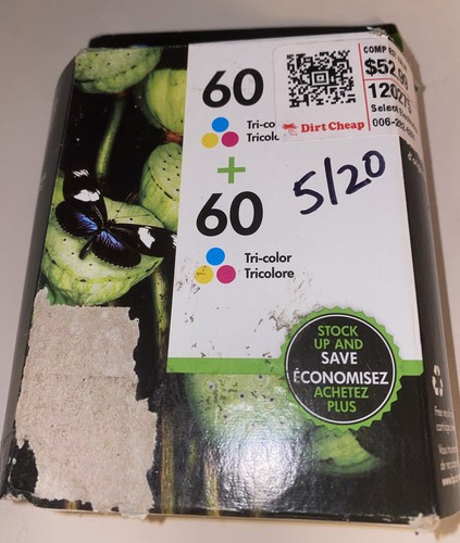 HP 60 Tri Color lot of 2 in pack May 2020 FREE SHIPPING - 第 1/7 張圖片