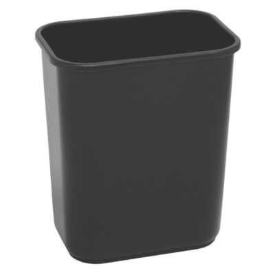 Continental 2818BK Black Plastic Rect. 28 Qt. Recyling Wastebasket
