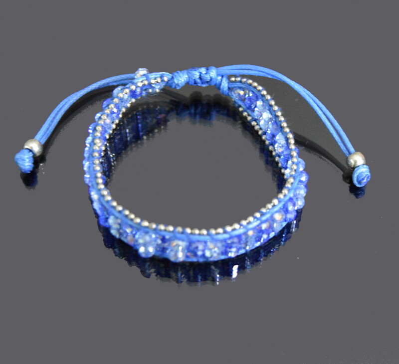 Bracelet Extensible Ikita Paris - Perles Facettées Bleu, Vert, Rose - Acier & Verre