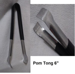 Vollrath Stainless Steel Pom Tong 6" Kool Touch 47326 Black Handled Buffet Tool