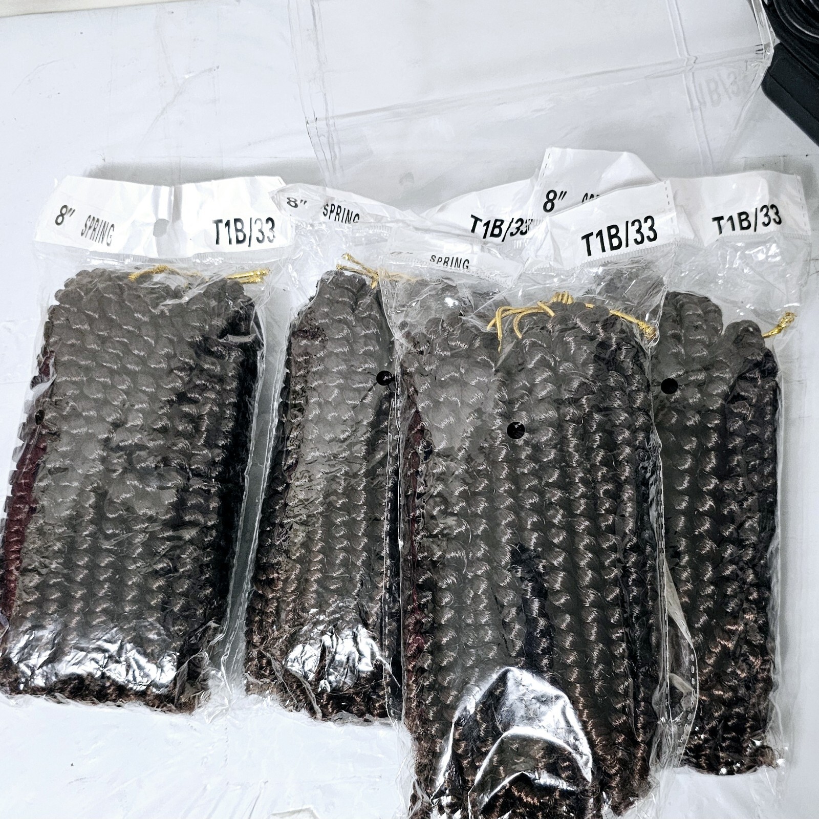 4 Pack Spring Twist Low Temp Crochet Braiding Hair Extensions(8"  T1B/33)