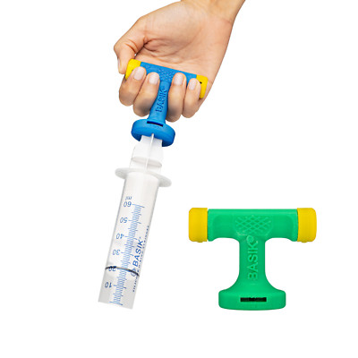 BASIK EZ Handle Provides Comfort And Control For BASIK Feeding Syringes L/XL
