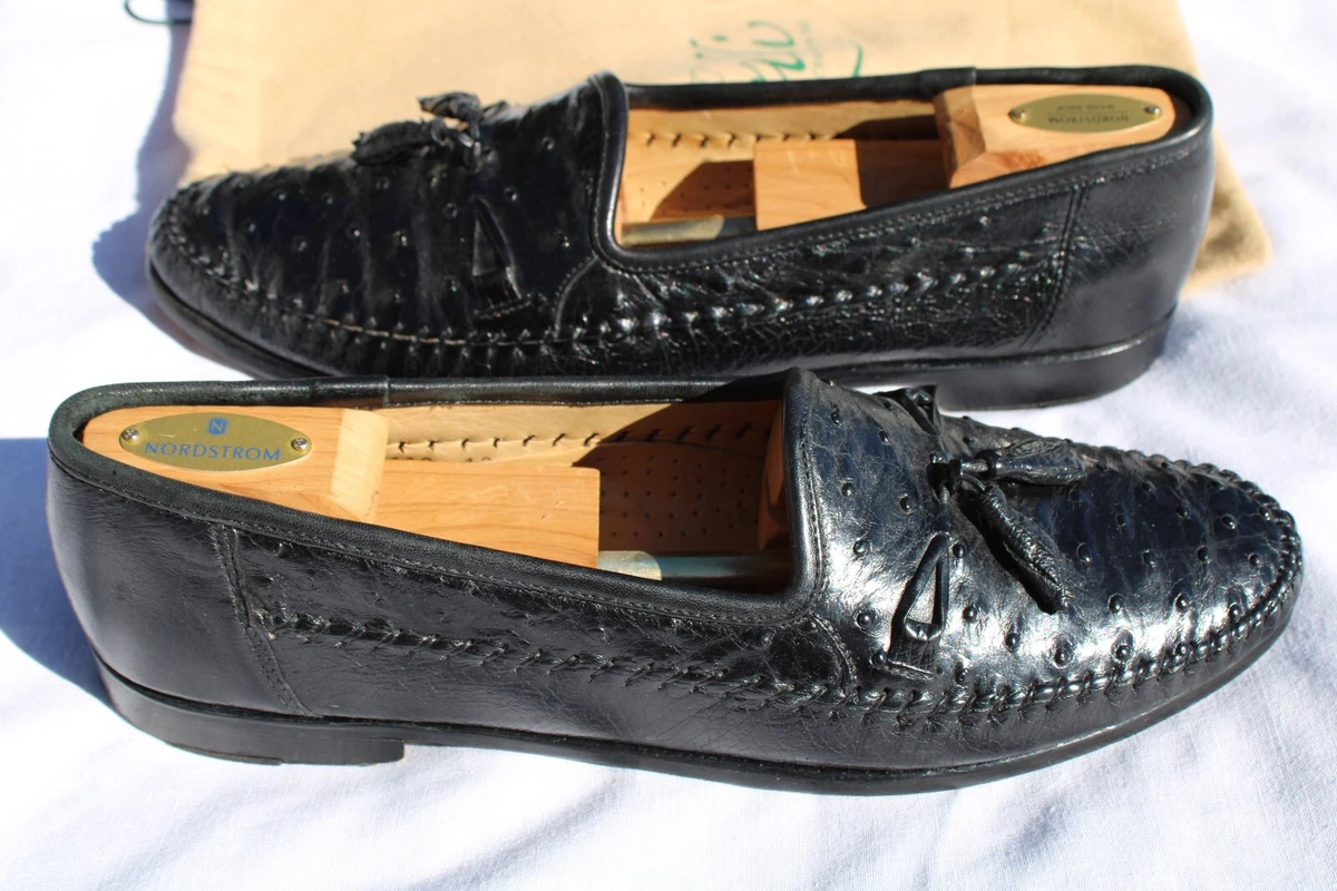 Persona Men’s Italian Leather Black Loader With Gold Polkadot Design Size US 7.5 Black Leather Penny Loafers - PEDRO US main image 4