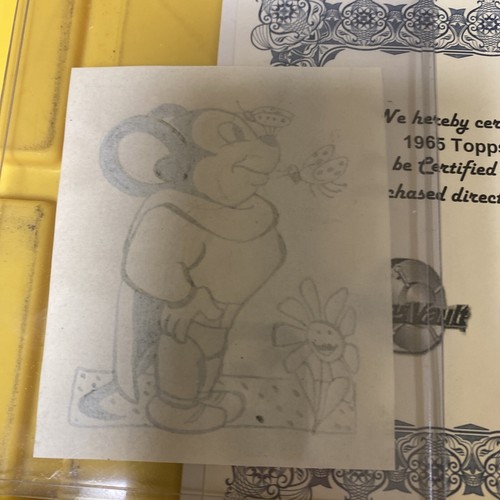 Topps Mighty Mouse 1965 tatuaje 3 arte original bóveda certificado de autenticidad 1/1 tinta - Imagen 3 de 5
