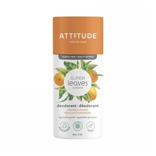 Super Leaves Deodorant Orange Leaves 3 Oz By Attitude - Picture 1 of 1