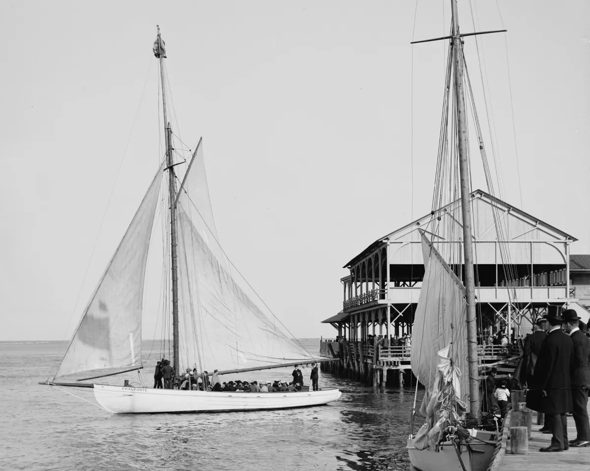 Late 1800 s Sailing Boats Atlantic City NJ Photo New Picture Reproduction