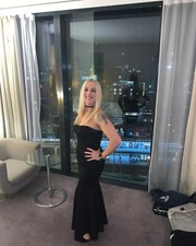 Pretty Little Thing Black strspless fishtail dress