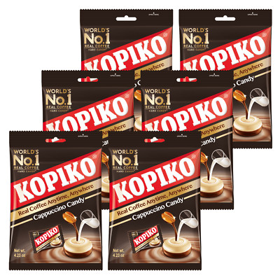 Kopiko Cappuccino Candy 4.23 oz Bag Hard Coffee Candy 6pk by US SELLER