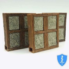 Plaster Exterior Wall - Plain x3 - WizKids WarLock Tiles D D Dungeon 2" Tall